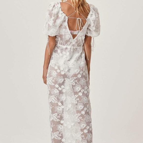 For Love & Lemons white daisy crochet maxi dress - Picture 5 of 17
